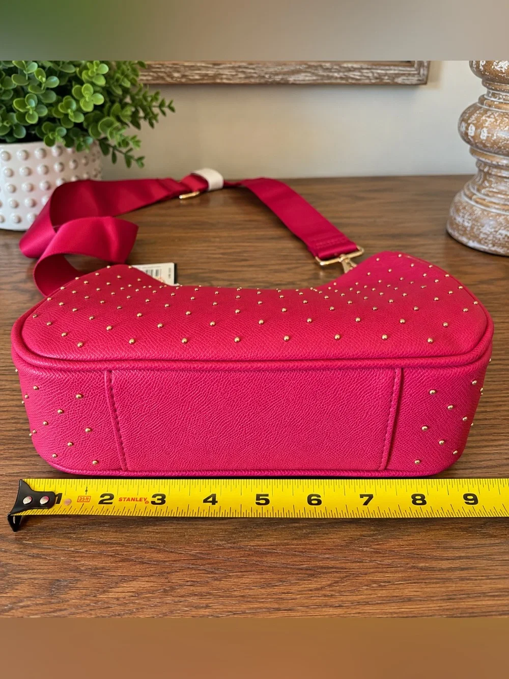 bebe Pink Studded Shoulder Bag Crossbody Purse & Coin Pouch Set NWT